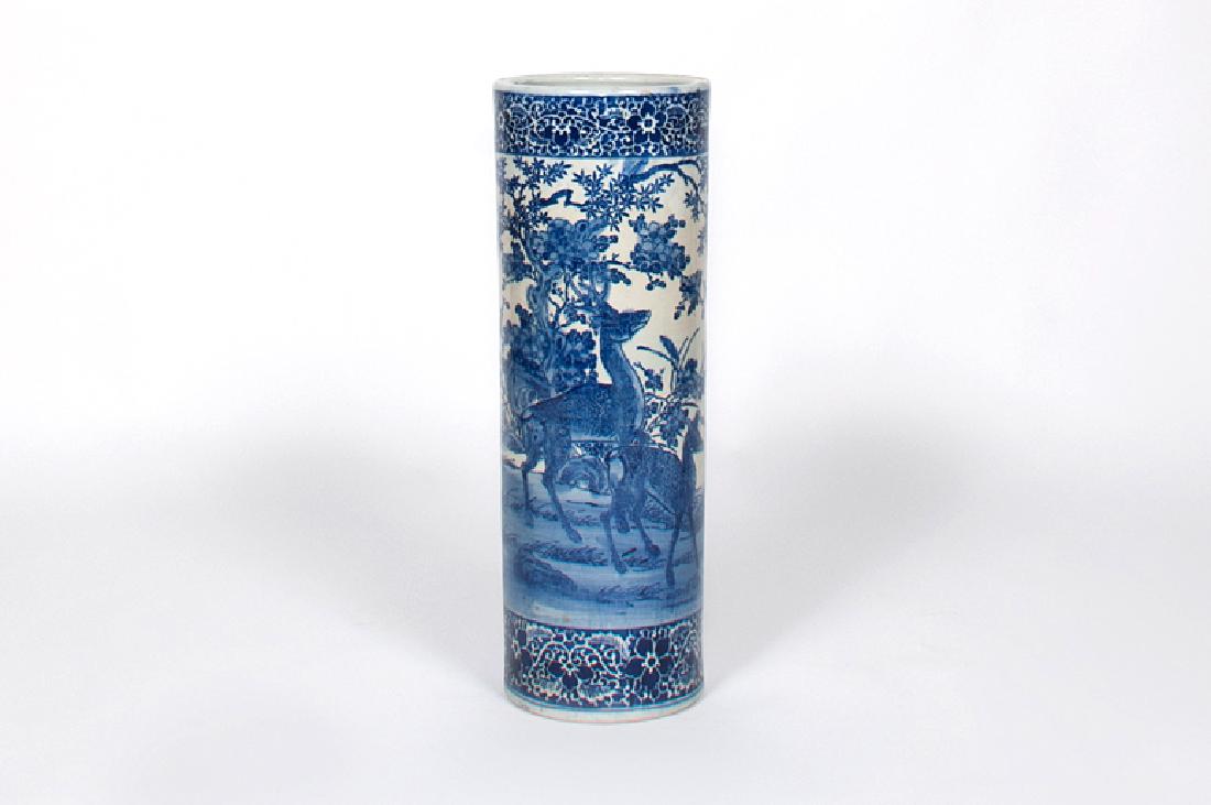 Blue and White Porcelain Umbrella Stand (1 of 3)