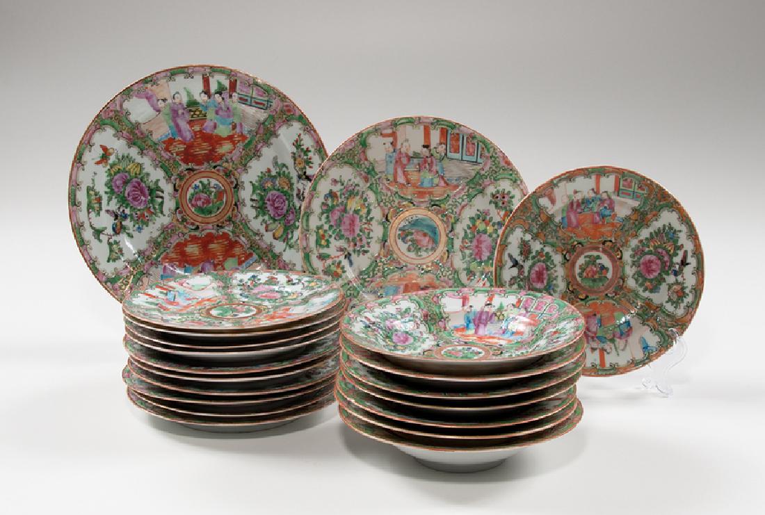 Chinese Export Rose Medallion Plates and Bowls (1 of 3)