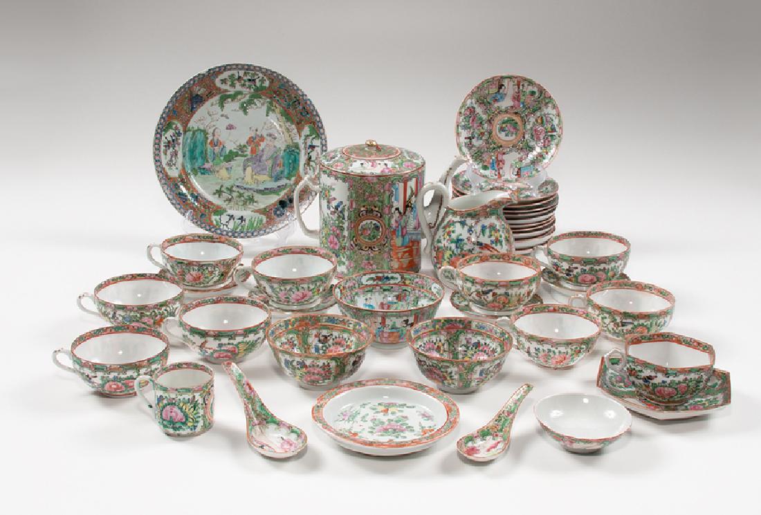 Chinese Export Rose Medallion Tea Service, Plus (1 of 2)