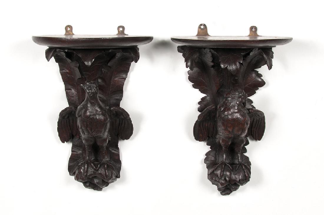 Black Forest Carved Wall Brackets (1 of 1)