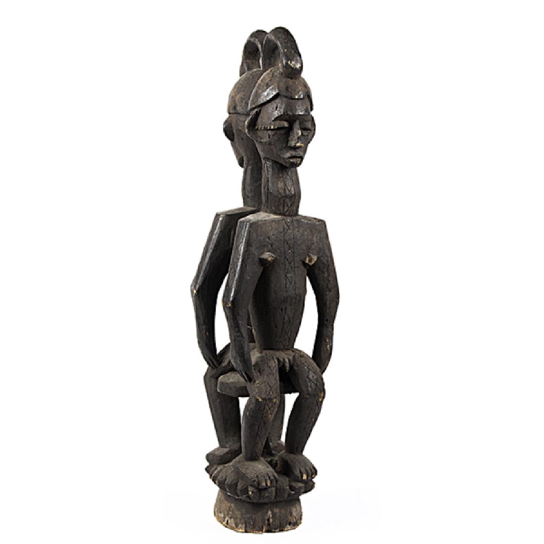 Nigerian Style Carved Addorsed Couple (1 of 3)