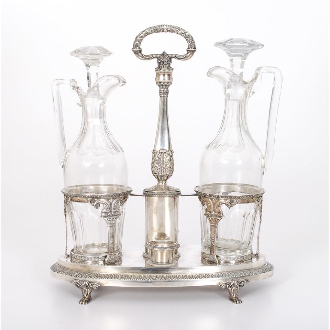 French First Standard Silver Cruet Stand (1 of 4)
