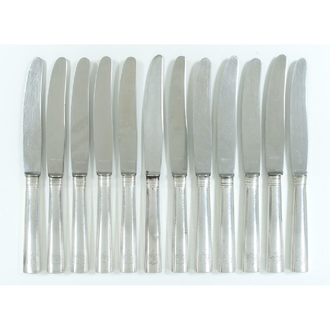 German Silver Armorial Dinner Knives (1 of 4)