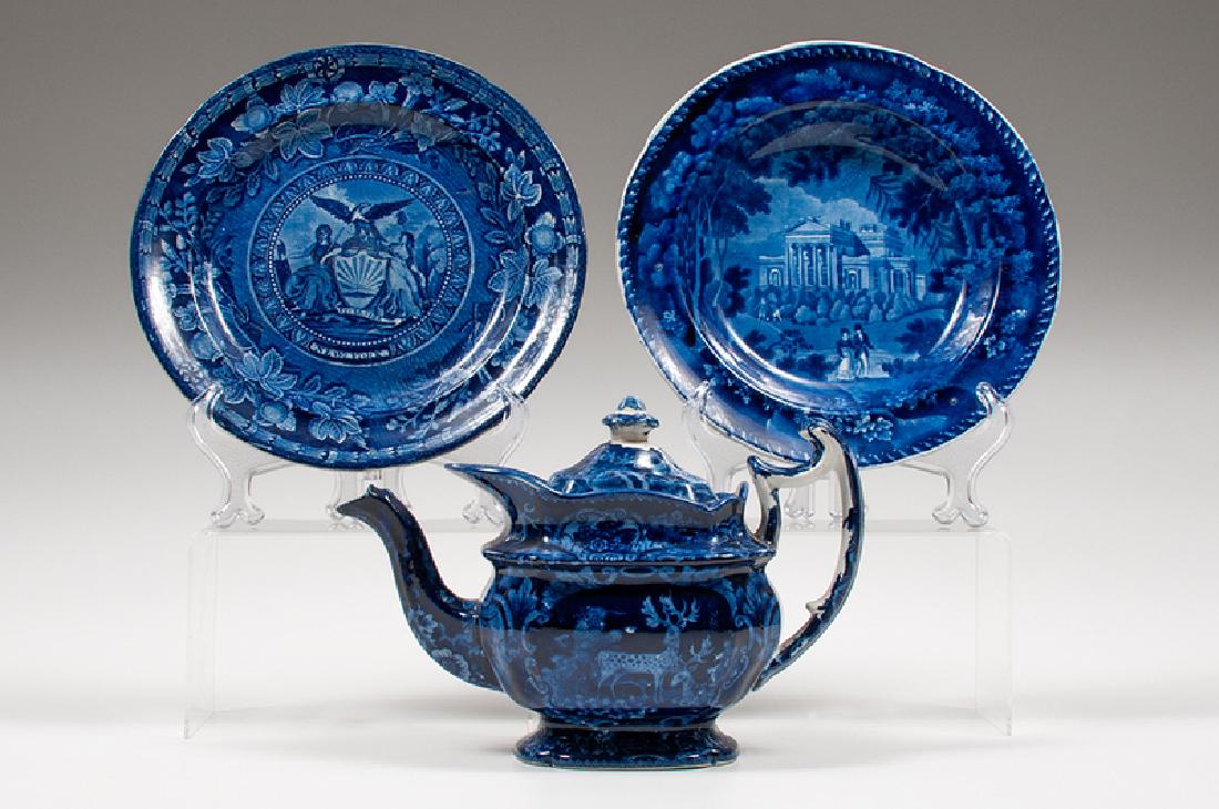 Staffordshire Dark Blue Dishes (1 of 3)