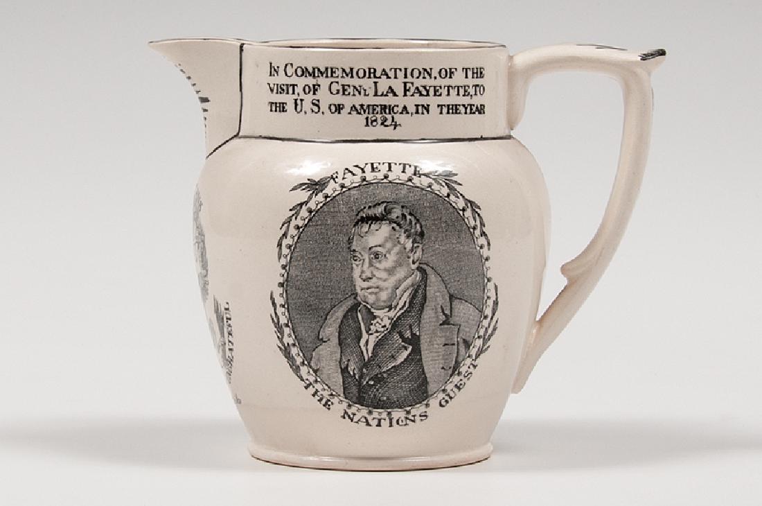 Hall & Son Lafayette Commemorative Creamware Pitcher (1 of 3)