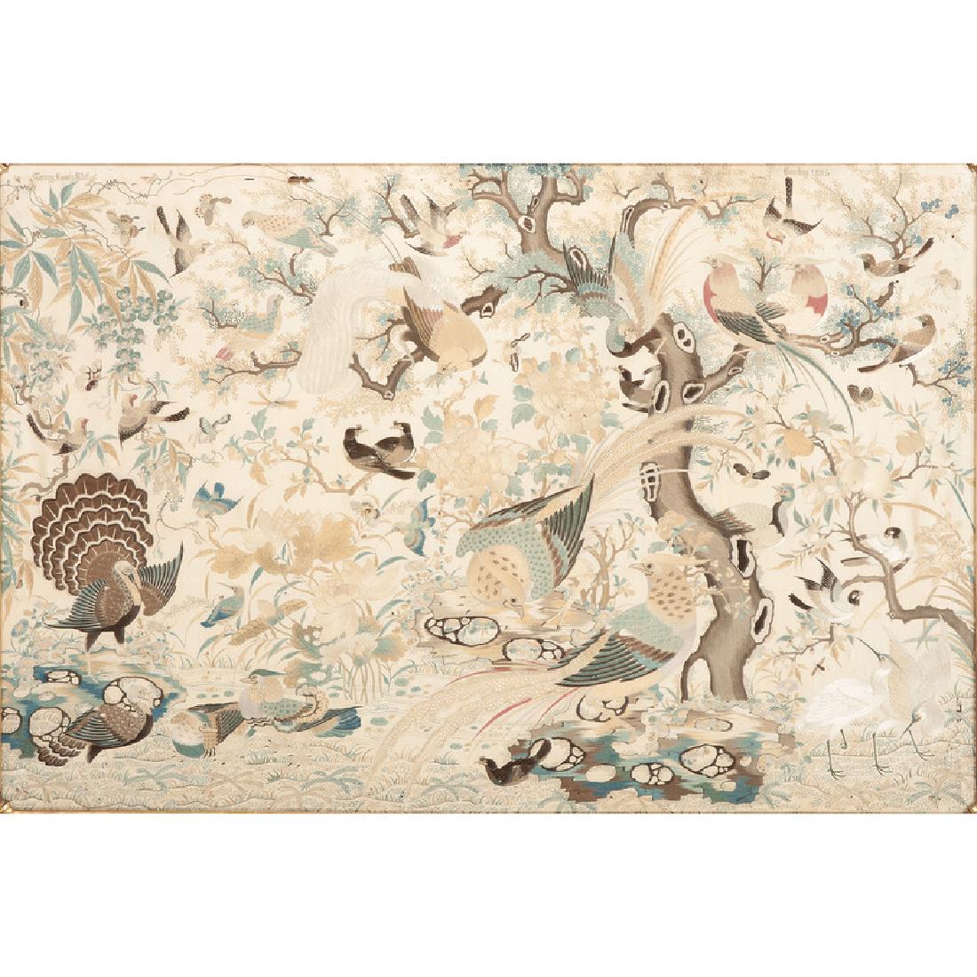 Chinese Silk Embroidery with Birds (1 of 2)