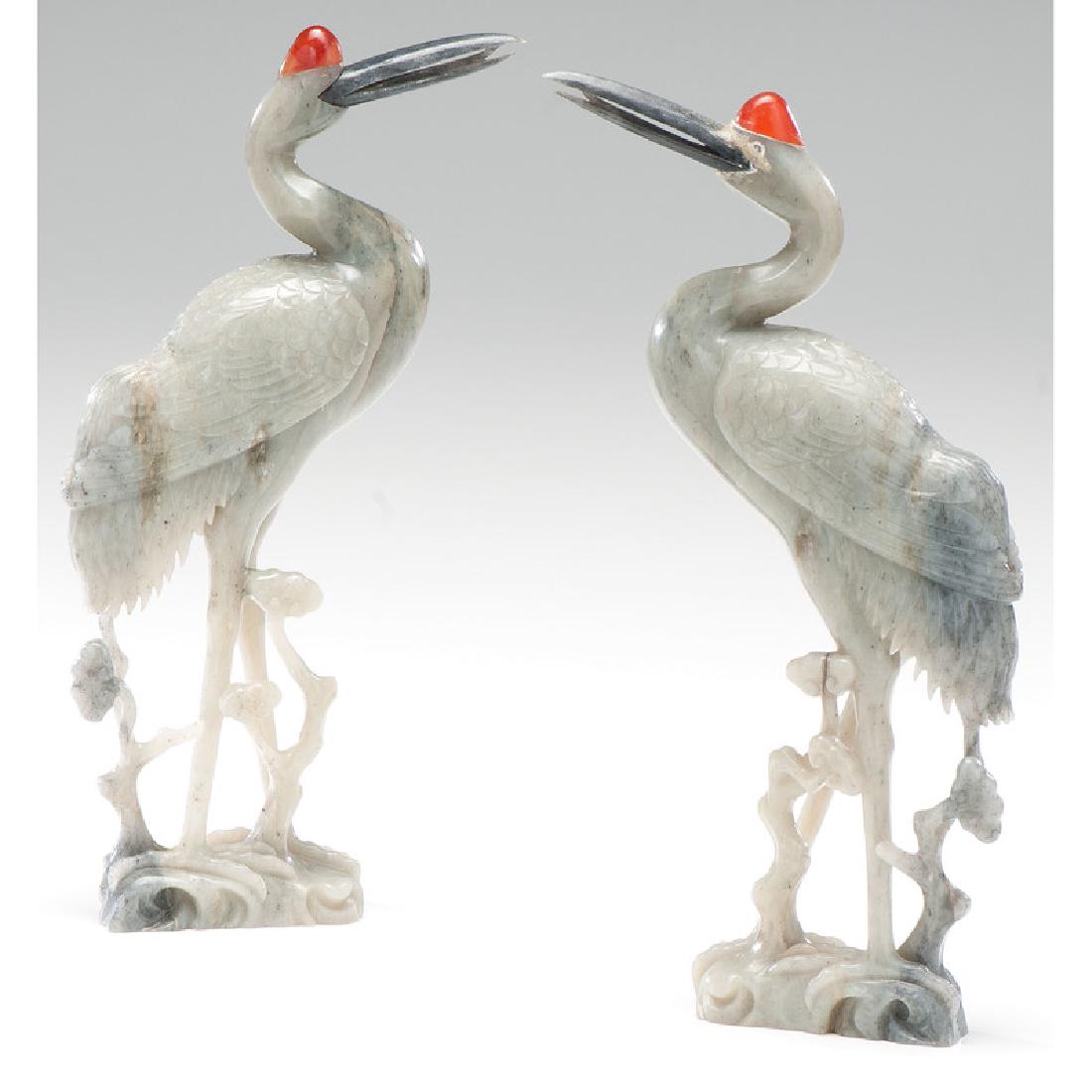 Pair Decorative Agate Cranes (1 of 6)
