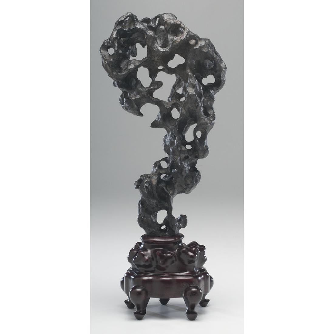 Chinese Scholar's Rock on Rosewood Stand (1 of 4)