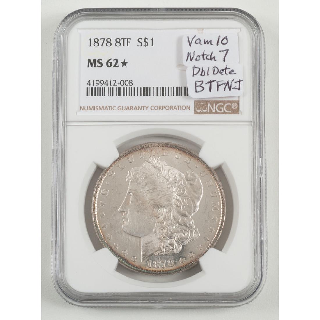 United States Morgan Silver Dollar 1878 8TF, NGC MS62* (1 of 2)