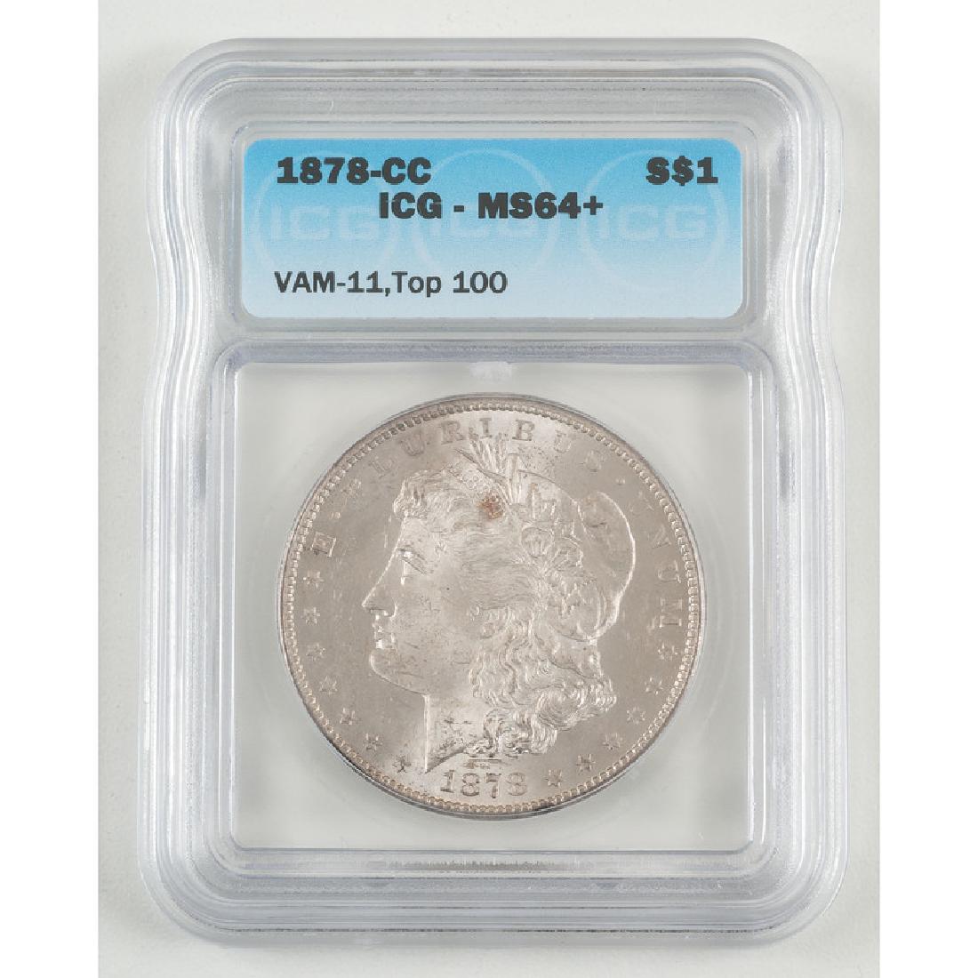 United States Morgan Silver Dollar 1878-CC, ICG MS64+ (1 of 2)