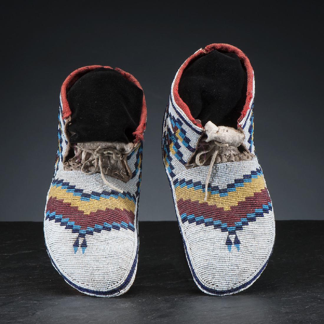 Cree Beaded Hide Soft-Soled Moccasins (1 of 3)
