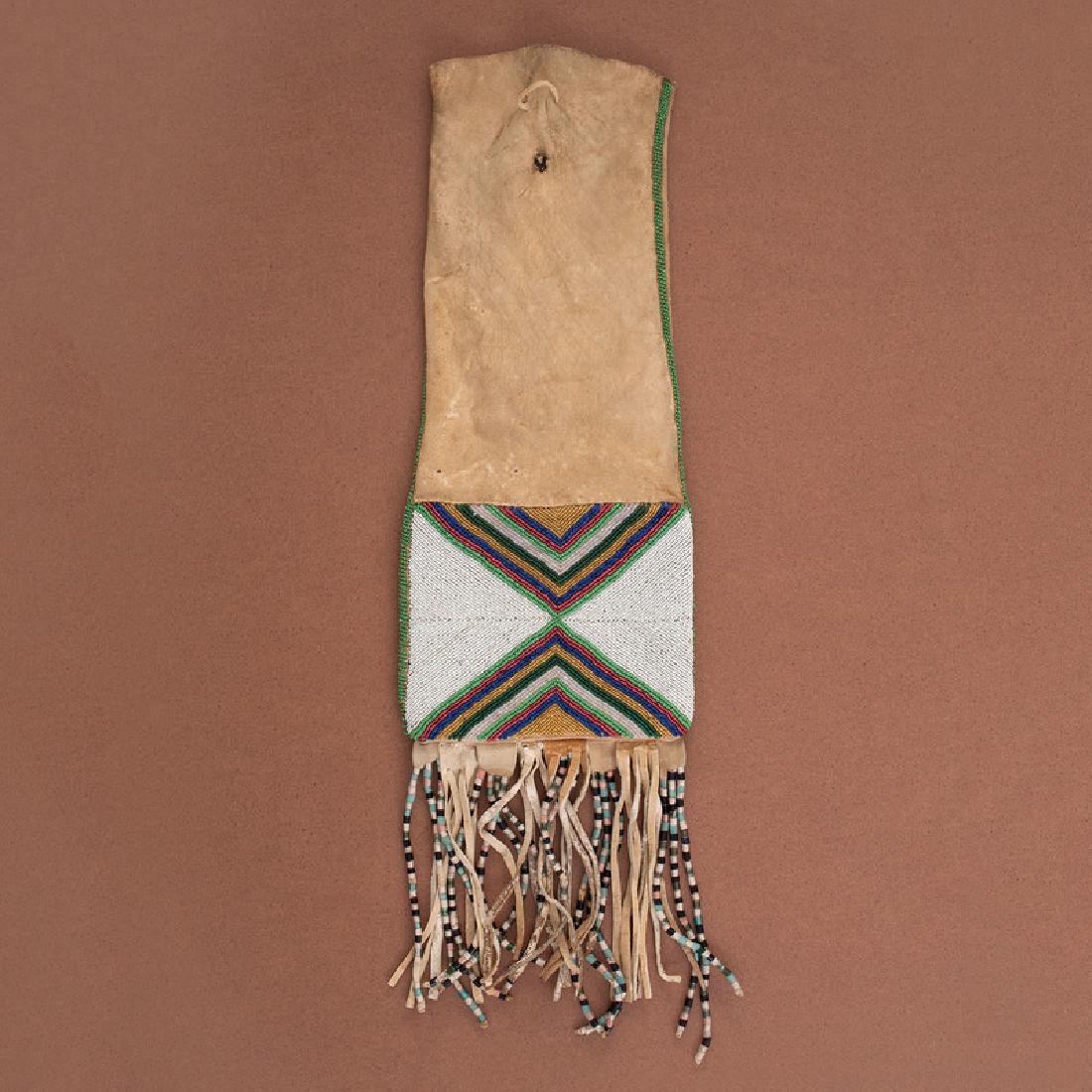 Cree Beaded Hide Tobacco Bag (1 of 3)