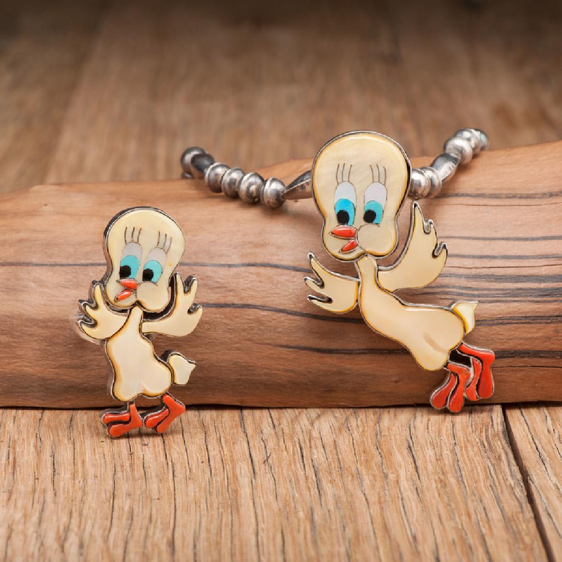 Patsy Spencer (Zuni, 20th century) Mosaic Inlay Tweety (1 of 2)