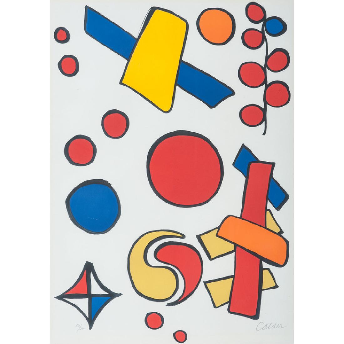 Alexander Calder (American, 1898-1976): Untitled lithograph signed in pencil l.r., numbered 52/90 l.l. framed 29.5 x 21 in. (sheet) 29 x 20 in. (plate) 35.25 x 26.5 in. (frame)