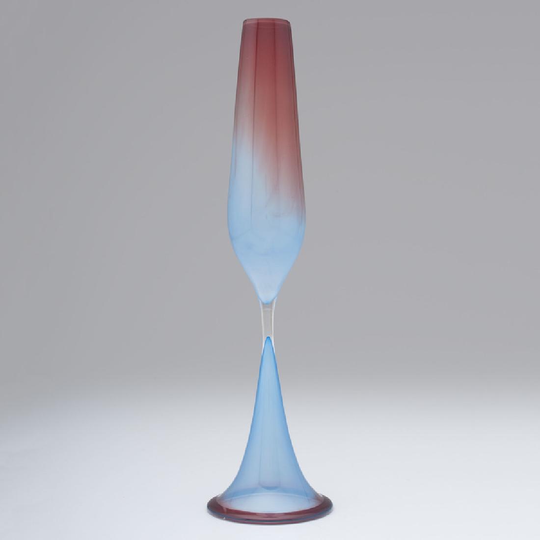 Orrefors, Nils Landberg Vase: Tulip Vase glass incised to underside Orrefors Expo N.U. 212-56 ht. 15, base dia. 4 in.