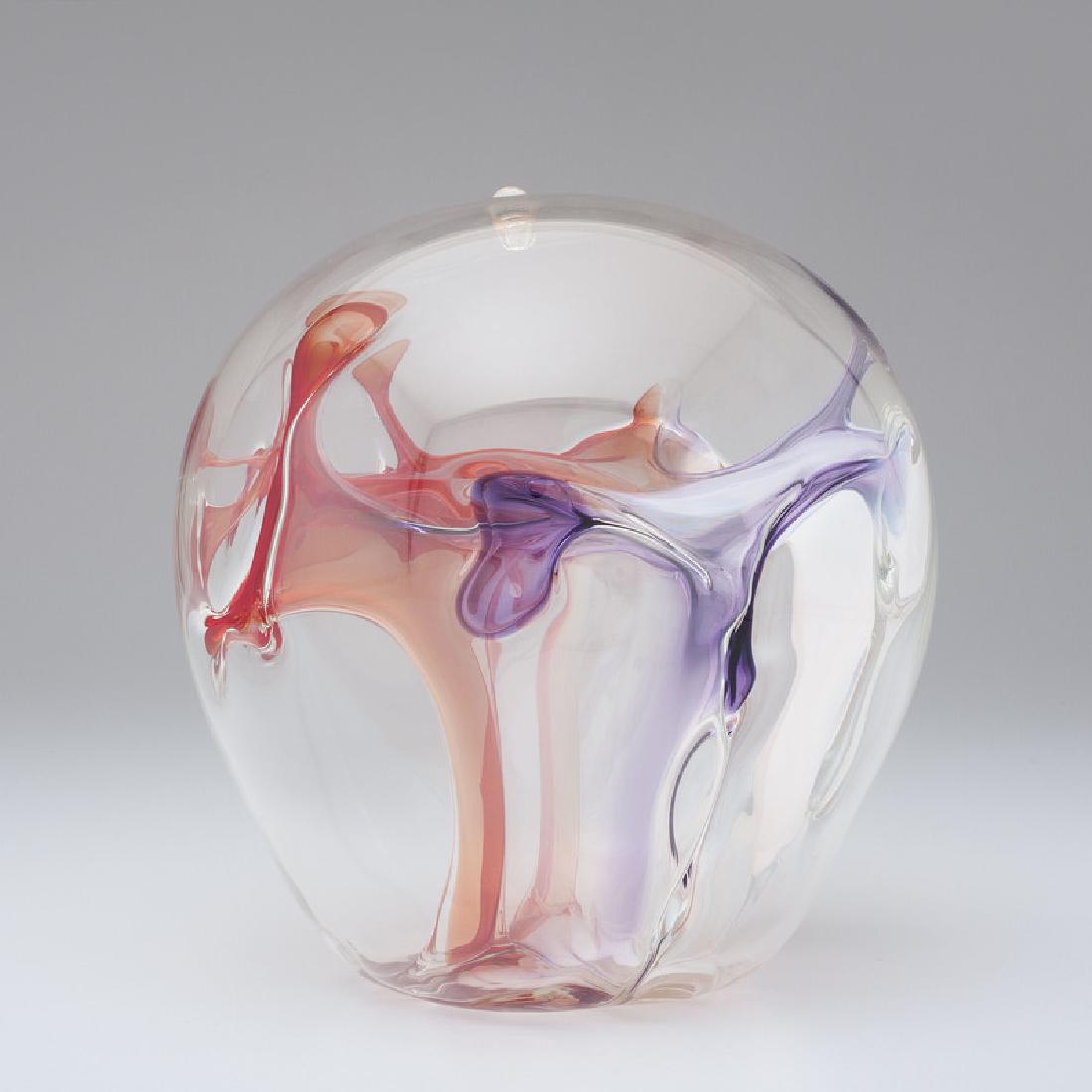 Peter Bramhall (American, b. 1942): Hot Summer blown glass signed and dated 29 May, 1991 ht. 10.25, wd. 10, dp. 10 in.