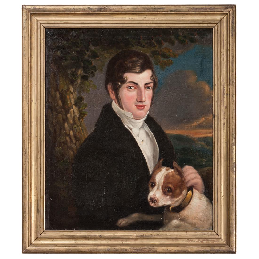 Portrait of a Man and Dog, Oil on Canvas (1 of 2)