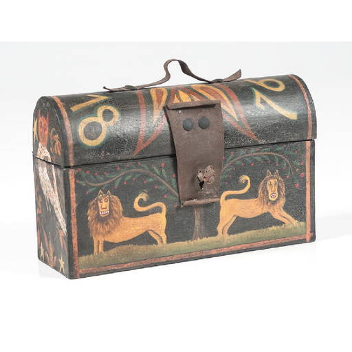 Painted Wooden Domed Box