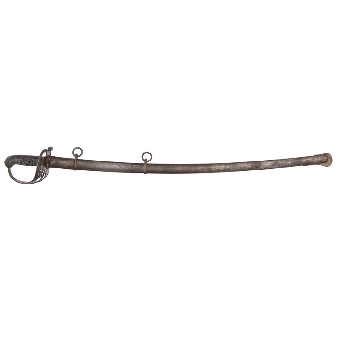 Sword Presented to Capt. William S. Diller, 76th: Sword Presented to Capt. William S. Diller, 76th Pennsylvania Volunteers a Week After the Attack on Battery Wagner, with Regimental Archive 33.5" slightly curved single-edged spear point blade with 23
