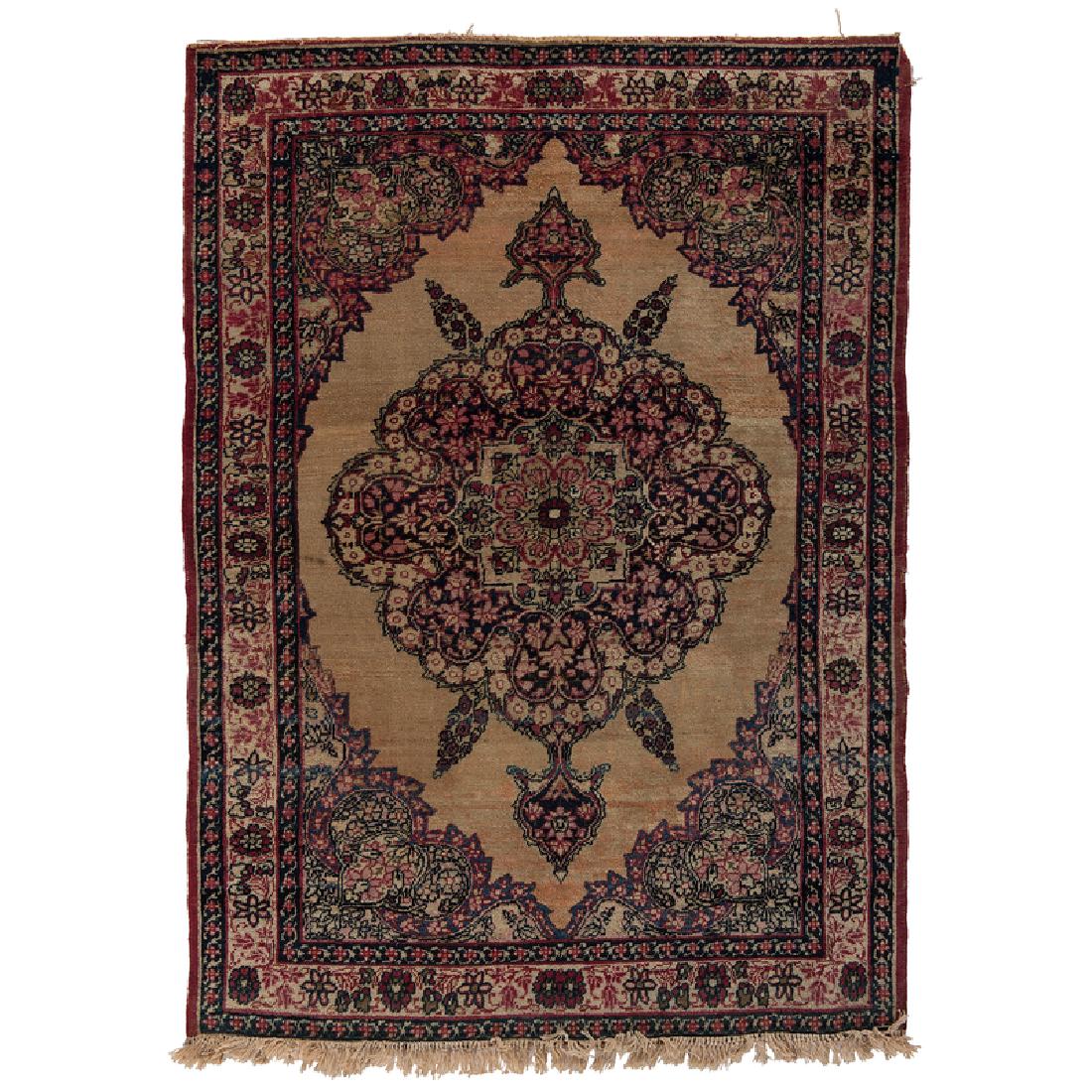Persian Lavar Kerman Rug: Persian, ca. 1890. 4 ft. 2 in. x 2 ft. 11 in. (50 x 35 in.; 127 x 88.9 cm).