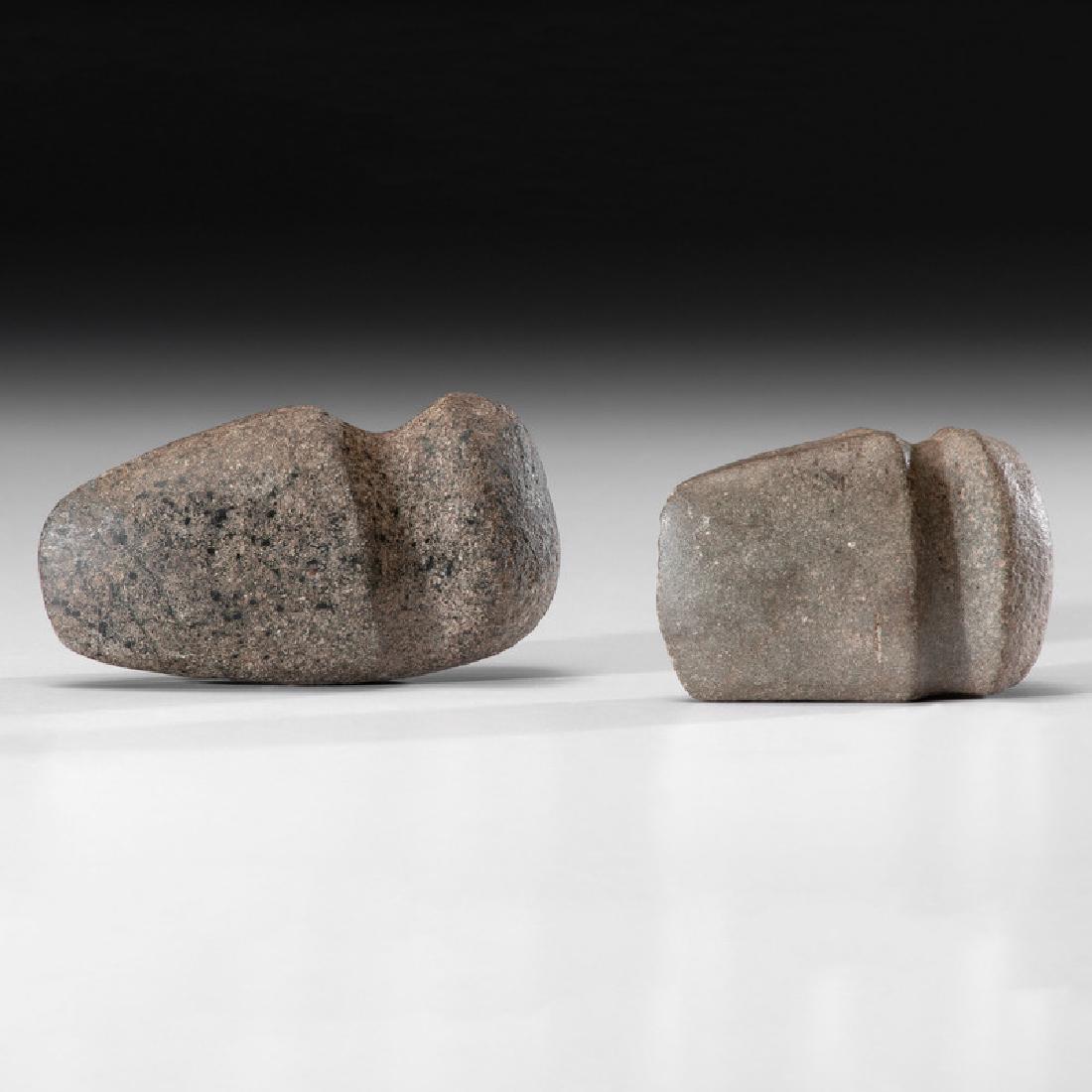 Two 3/4 Grooved Axes, Longest 4-1/2 in.: Archaic Period, 8000-500 B.C. lot of 2, longest 4-1/2 in. Provenance: Published: Gerber, Art, The Art Gerber Story, 2007, pg. 339, f. 7.279
