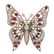 18 Karat Gold Gemstone Butterfly Brooch