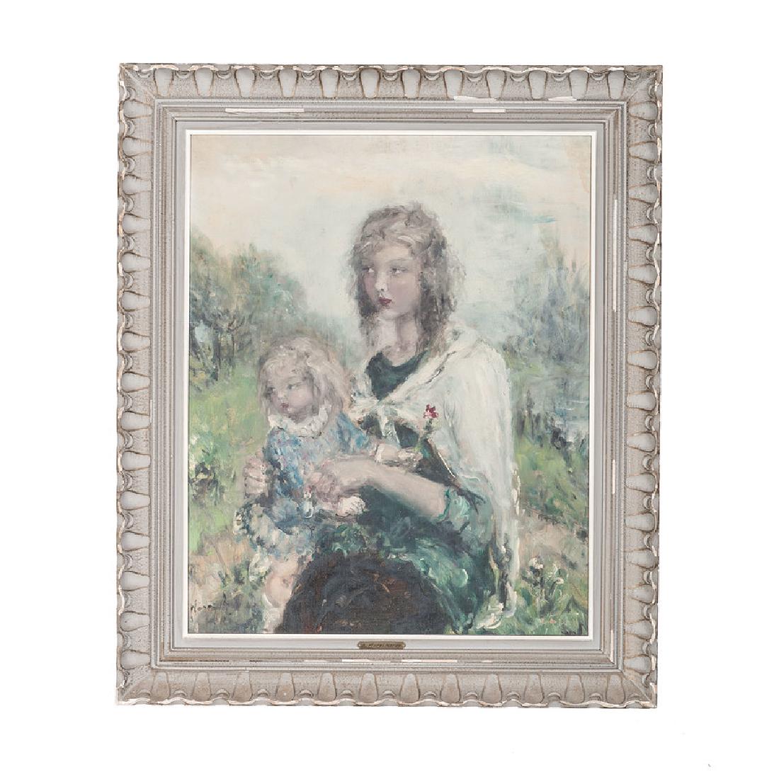 Aurel Naray (American, 1883-1948): Mother and Child oil on canvas signed l.l. framed 25.25 x 20.25 in. (sight)