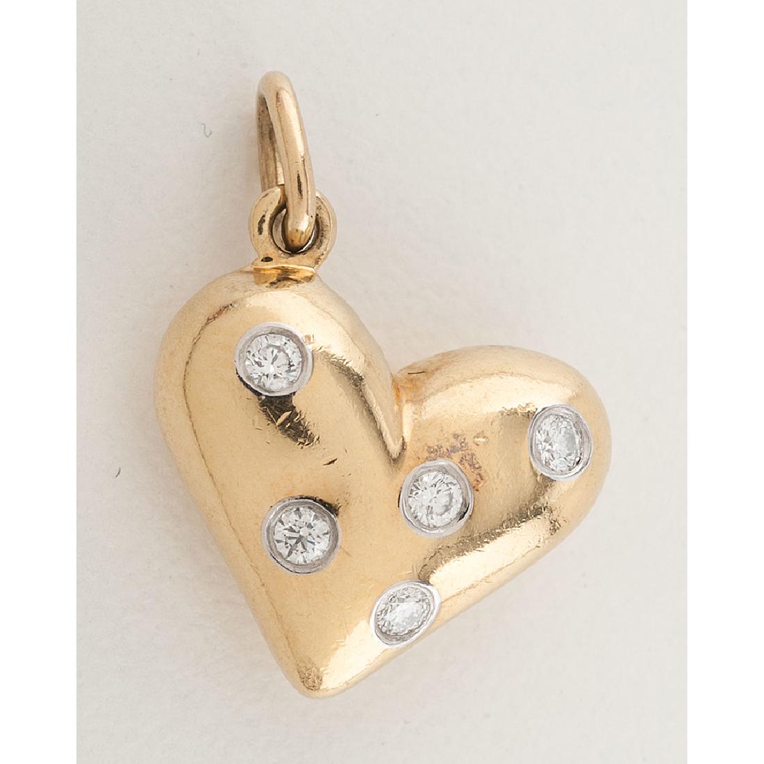Tiffany & Co. Etoile 18 Karat Gold Diamond Heart Charm (1 of 3)