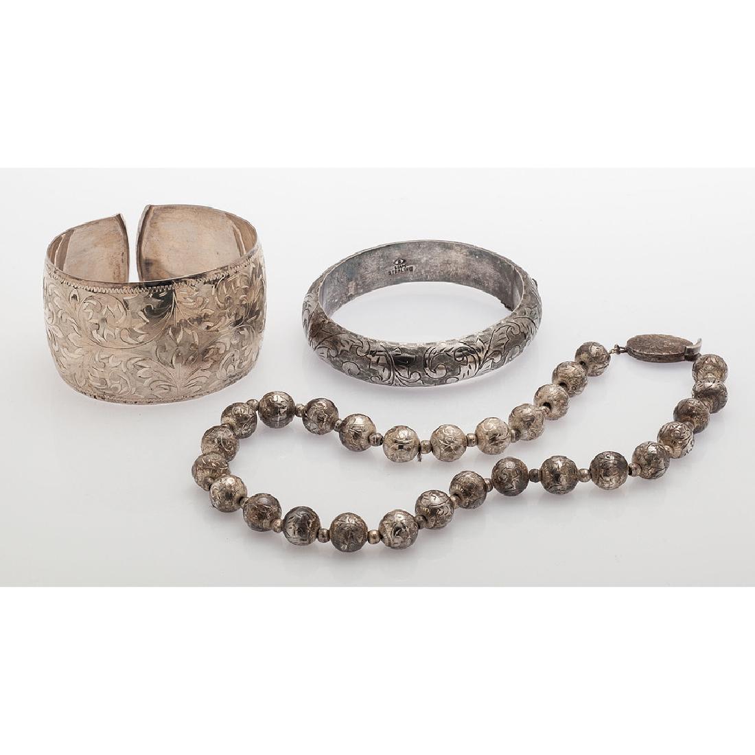 Sterling Silver Necklace and Bracelets (1 of 3)