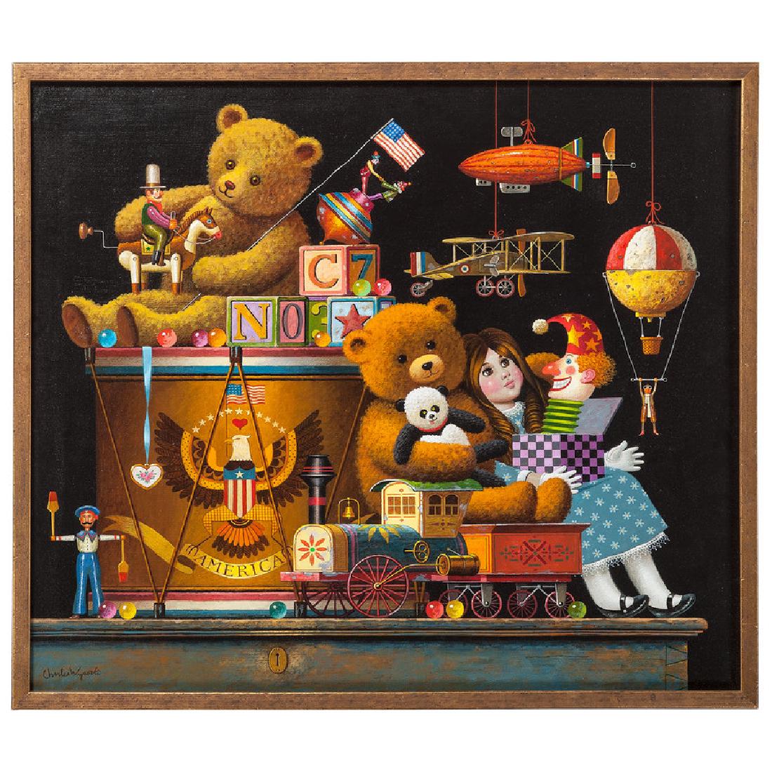 Charles Wysocki (American, 1928-2002): Fond Memories oil on canvas signed l.l. and titled on stretcher framed 25.5 x 29.75 in. (sight) 27.75 x 31.25 in. (frame)