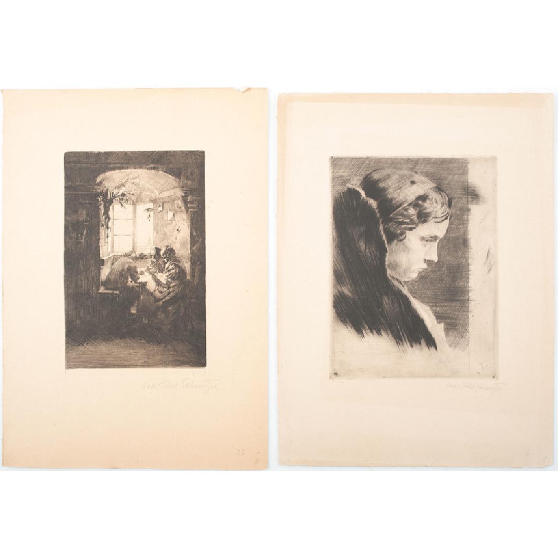Ferdinand Schmutzer (Austrian, 1870-1928): Genre Scenes etching (4) each signed in pencil each unframed largest 13.75 x 9.75 in. (sheet)