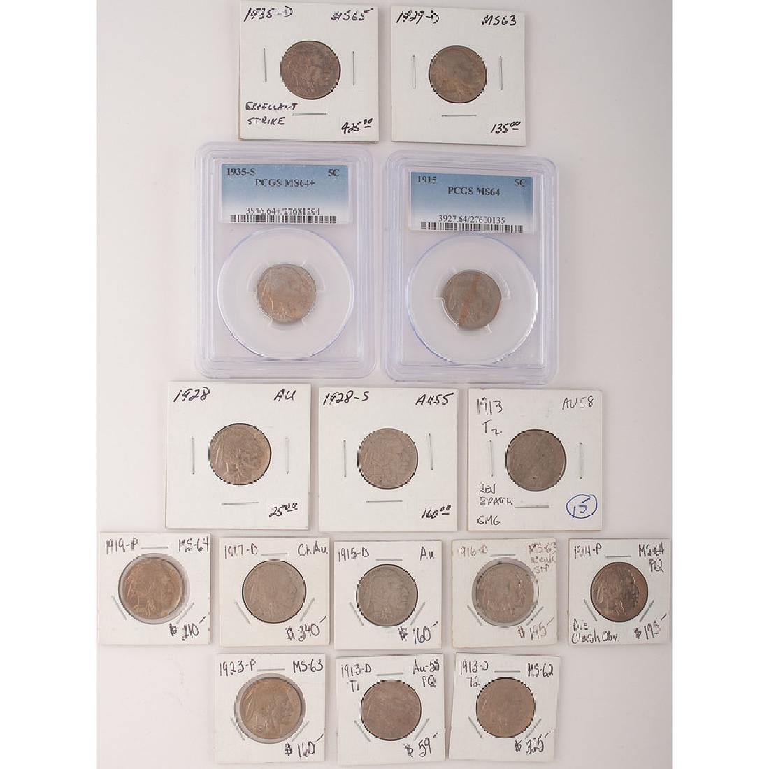 United States Buffalo Nickels, Lot of Fifteen (1 of 2)