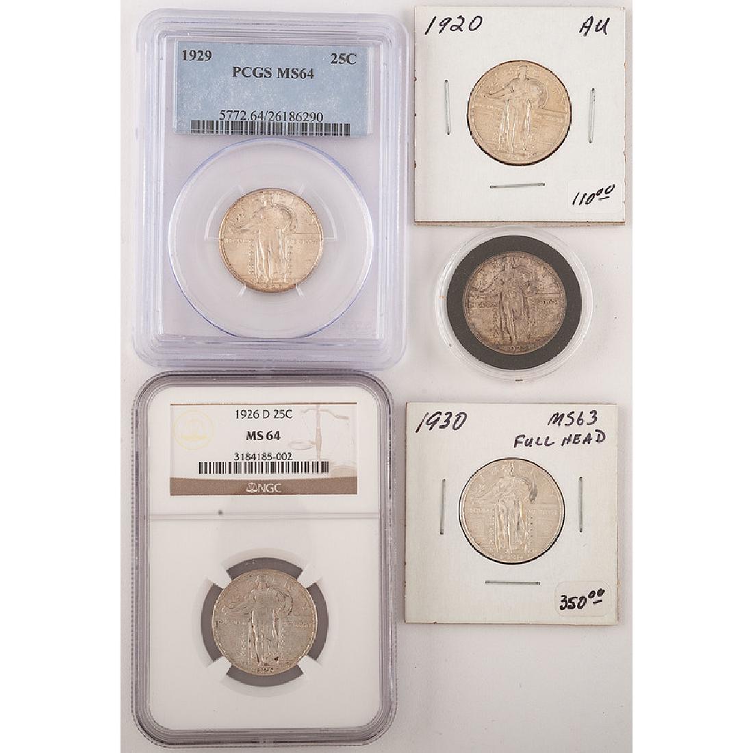 United States Standing Liberty Quarters, Lot of Five (1 of 2)