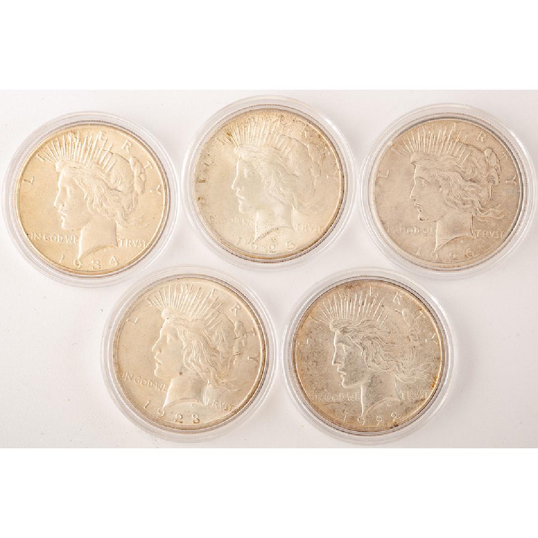 United States Peace Silver Dollars, Lot of Five (1 of 2)