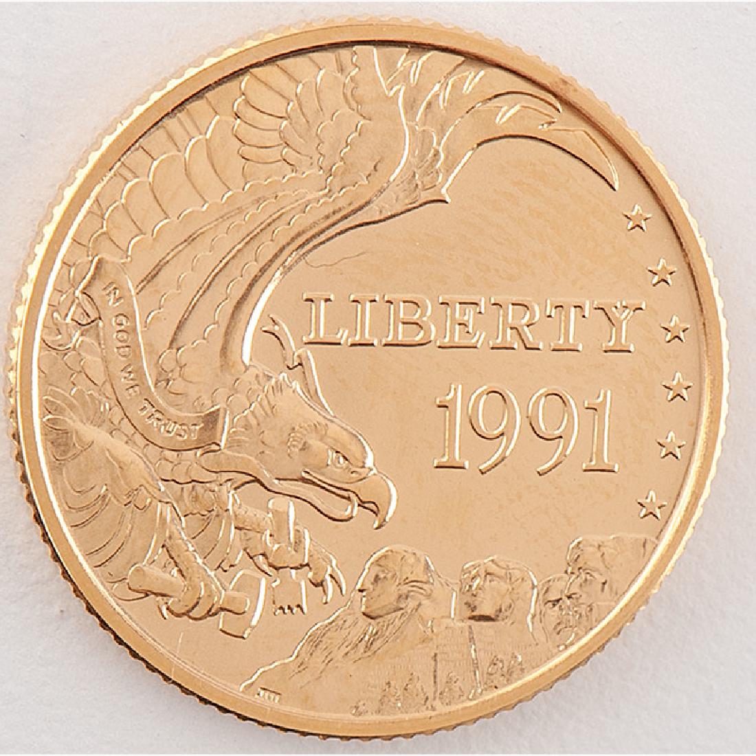 United States Mount Rushmore Golden Anniversary Gold $5 (1 of 2)