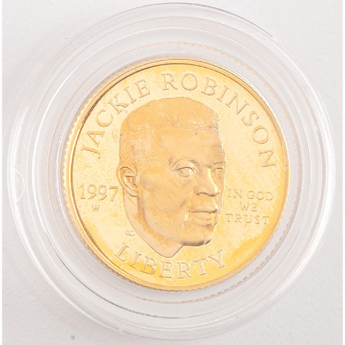 United States Jackie Robinson Gold $5 1997-W, Proof: United States Jackie Robinson Gold $5 1997-W, Proof One United States Jackie Robinson $5 Gold: 1997-W, Proof.