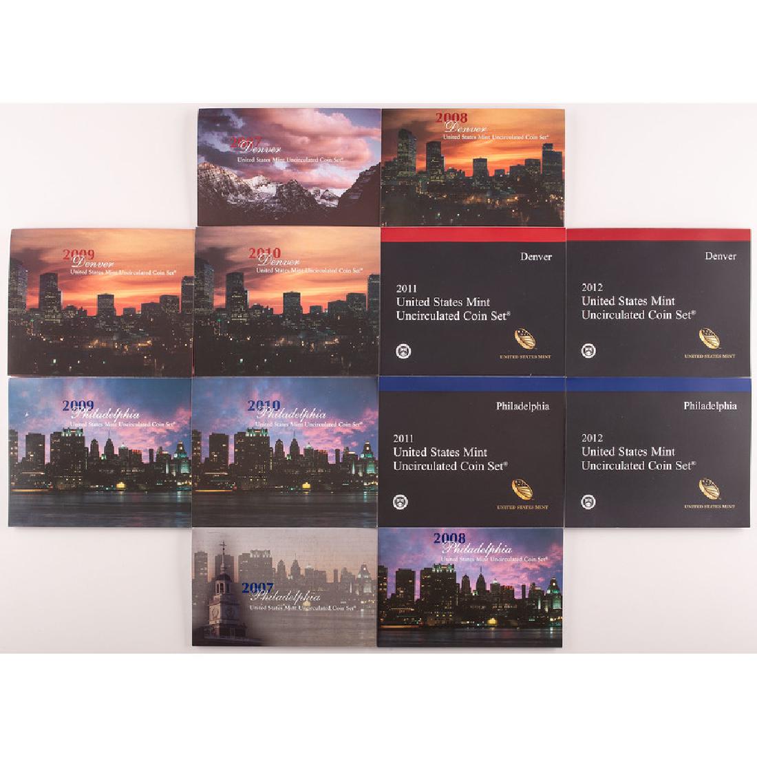 United States Mint Uncirculated Coin Sets 2007-2012, (1 of 3)