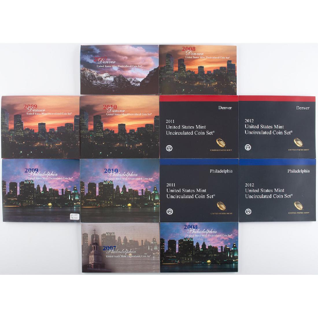 United States Mint Uncirculated Coin Sets 2007-2012, (1 of 3)
