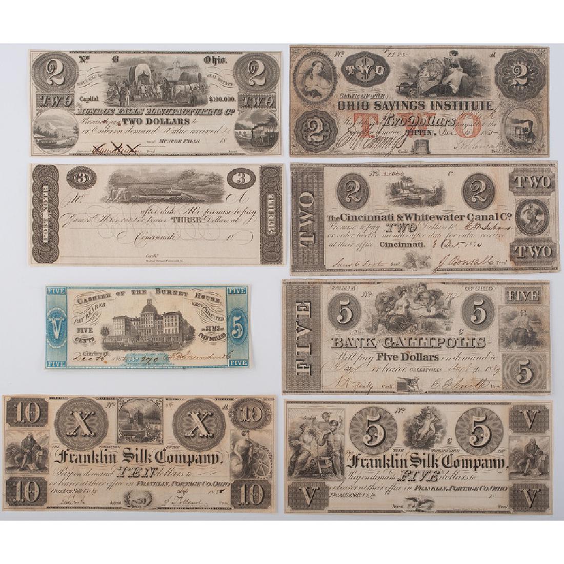 Ohio Obsolete Currency, Lot of Eight (1 of 2)