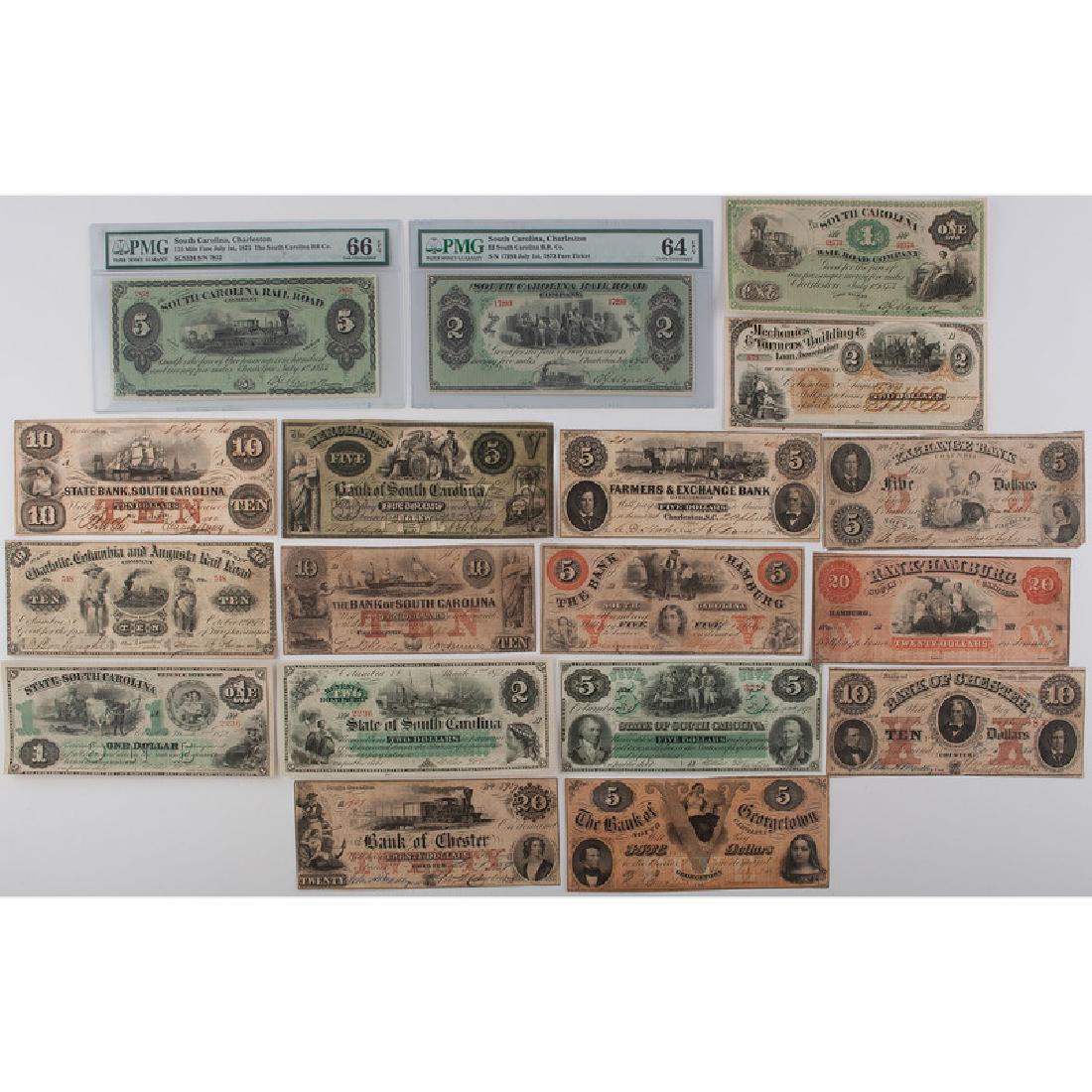 South Carolina Obsolete Currency, Lot of Eighteen (1 of 2)