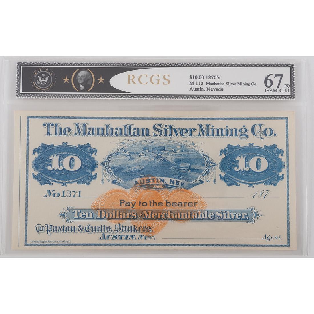 The Manhattan Silver Mining Co. $10 (1 of 2)