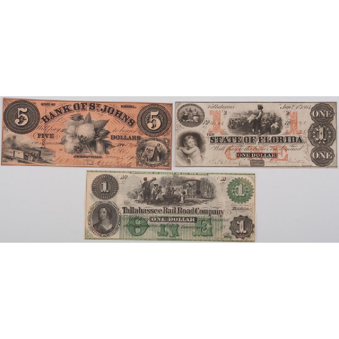 Florida Obsolete Currency, Lot of Three (1 of 2)