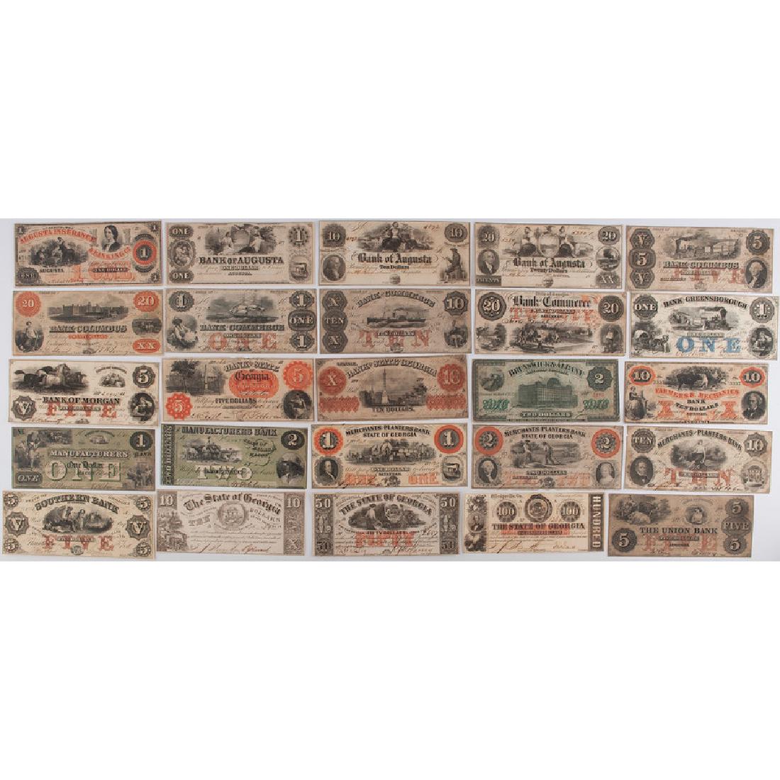 Georgia Obsolete Currency, Lot of Twenty-five (1 of 2)