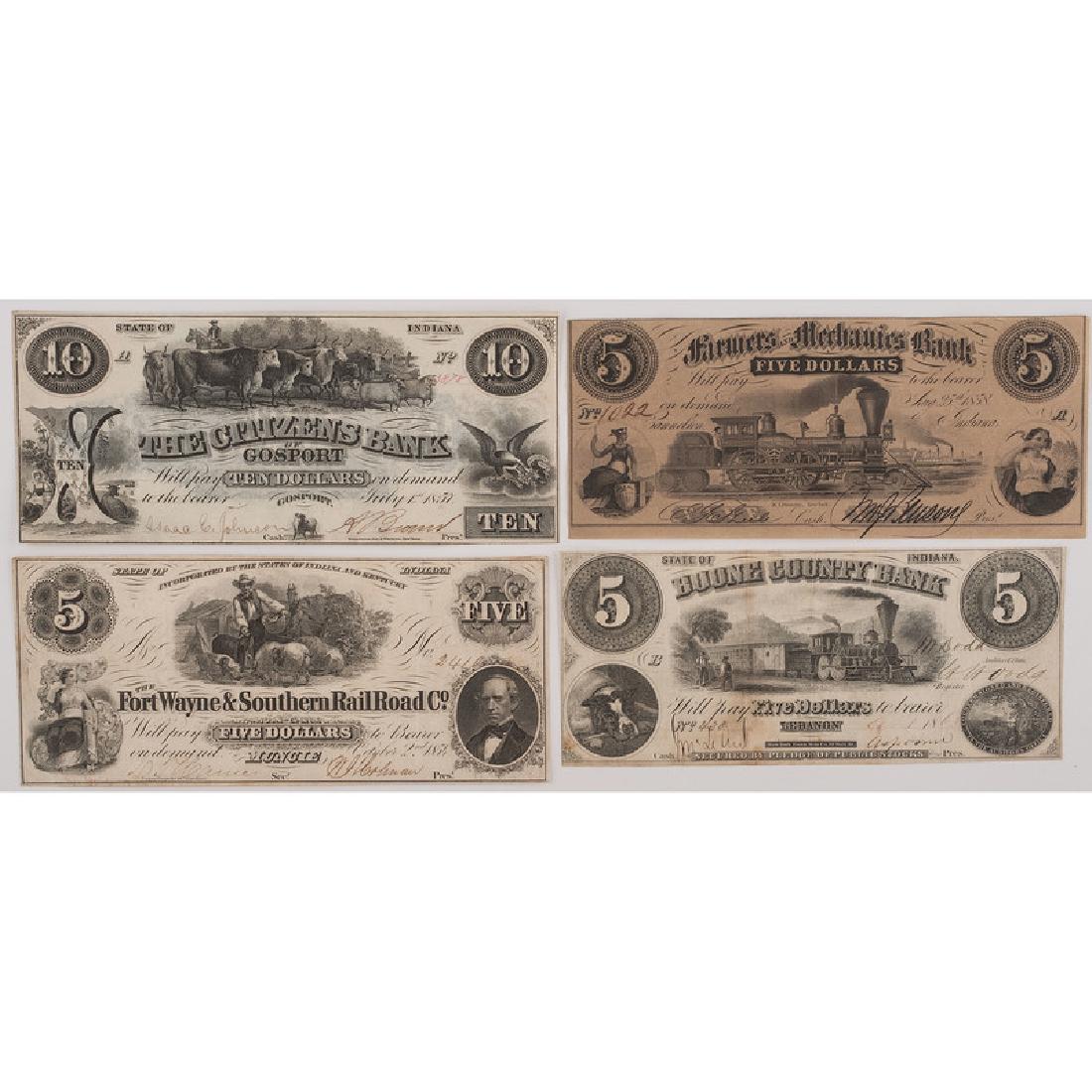 Indiana Obsolete Currency, Lot of Four (1 of 2)