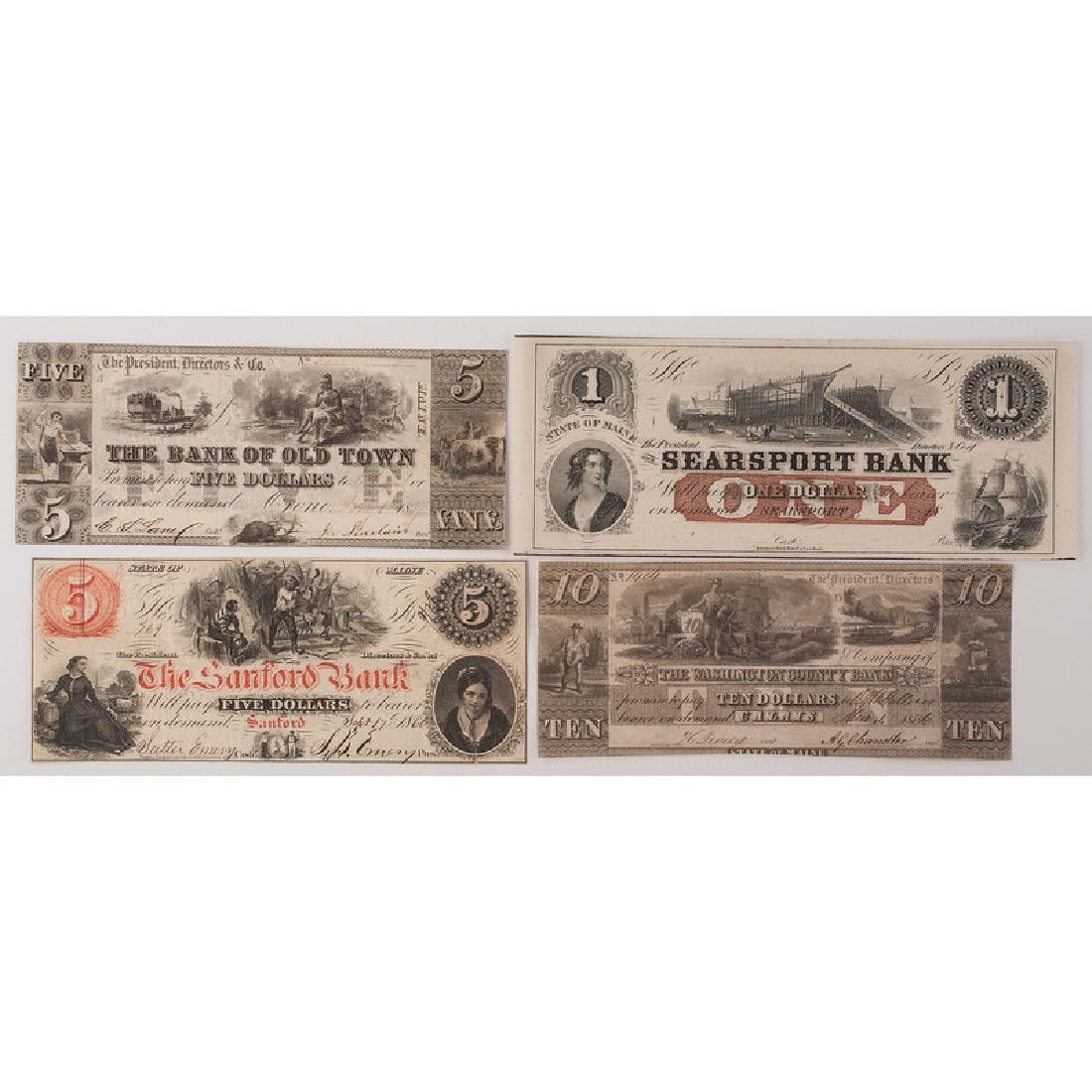 Maine Obsolete Currency, Lot of Four (1 of 2)