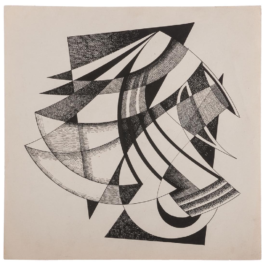 Louis Wolchonok (American, 1898-1973): Untitled ink on paper signed on reverse of sheet unframed 10 x 10.25 in. (sheet)