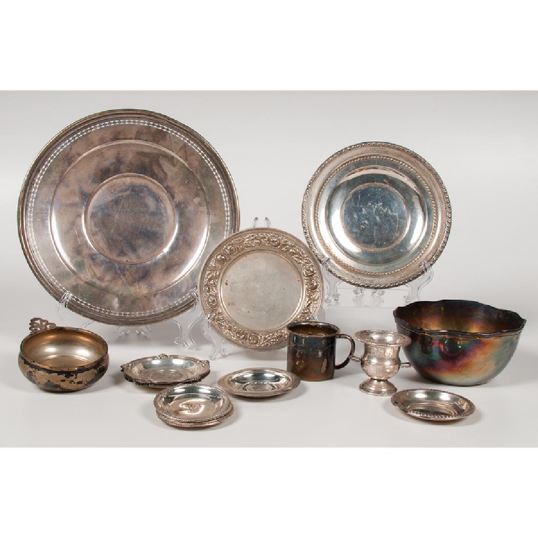 American Sterling Dishes, Plus: American, late 19th-early 20th century. Twelve sterling dishes by various makers such as Steiff , Towle , and Dominick & Haff , including one plate with pierced border, one shallow bowl, one small pla