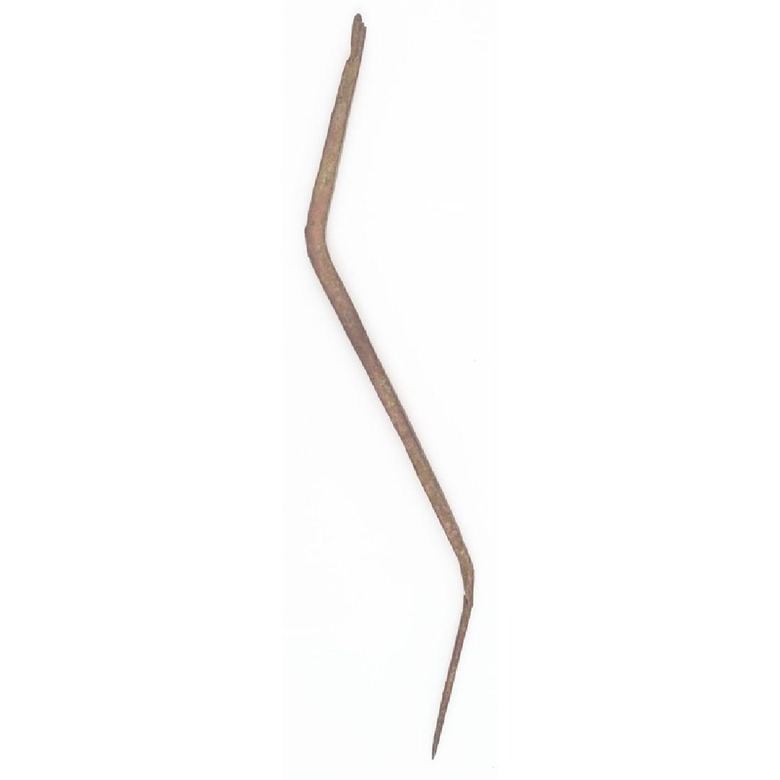 An Old Copper Culture "Lightning Bolt" Awl,: An Old Copper Culture "Lightning Bolt" Awl, From the Collection of Roger "Buzzy" Mussatti, Michigan Old Copper Culture, 7000-3000 B.C. length 6.75 in.