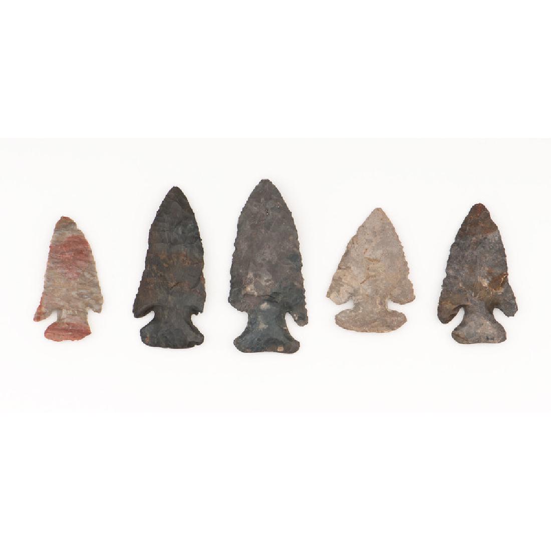 Five Thebes Points,: Five Thebes Points, From the Collection of Jon Anspaugh, Wapakoneta, Ohio Early Archaic Period, 10,000-8000 B.C. lot of 5, longest 3.75 in.