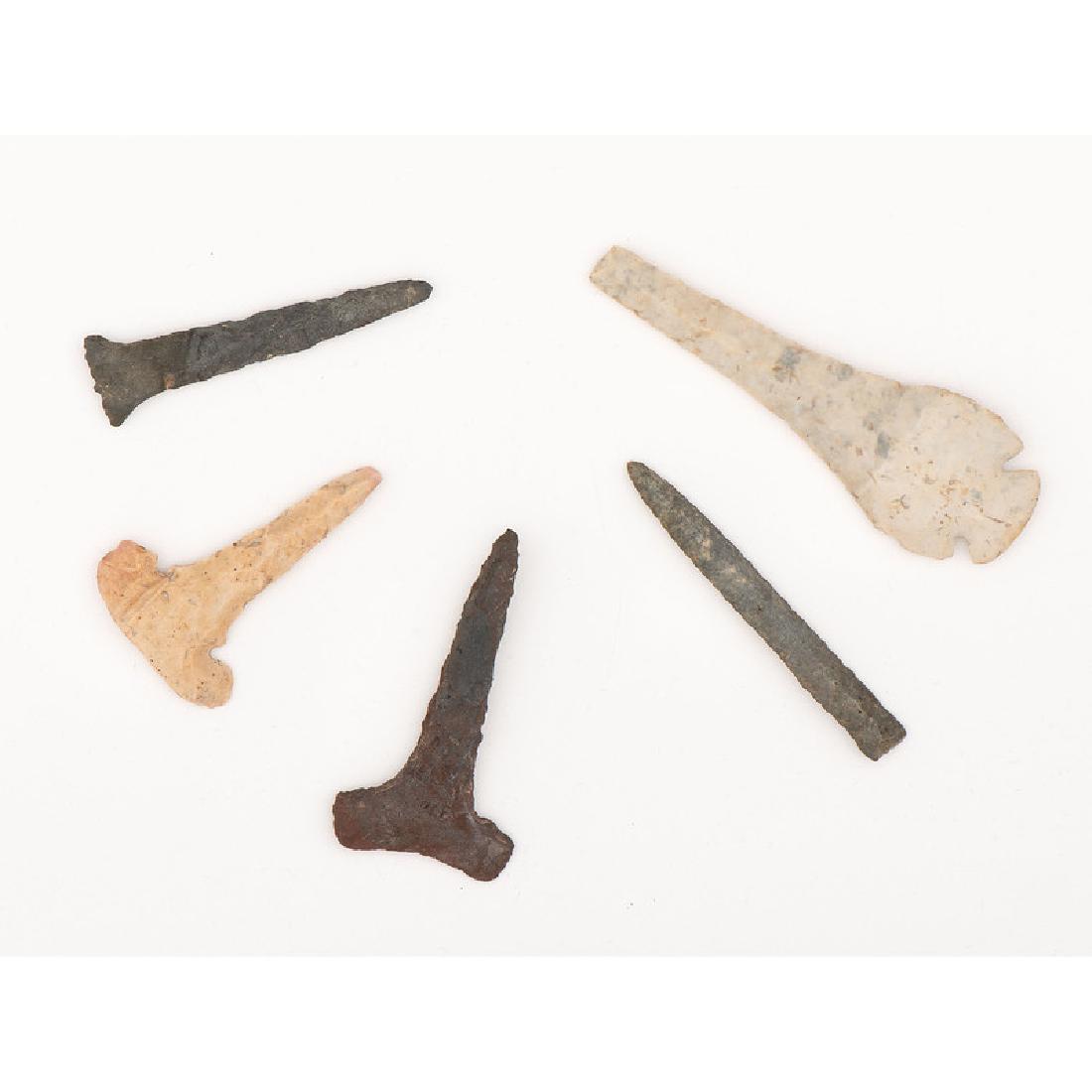 Five Flint Drills,: Five Flint Drills, From the Collection of Jon Anspaugh, Wapakoneta, Ohio Archaic Period, 8000-500 B.C. lot of 5, longest 4 in.